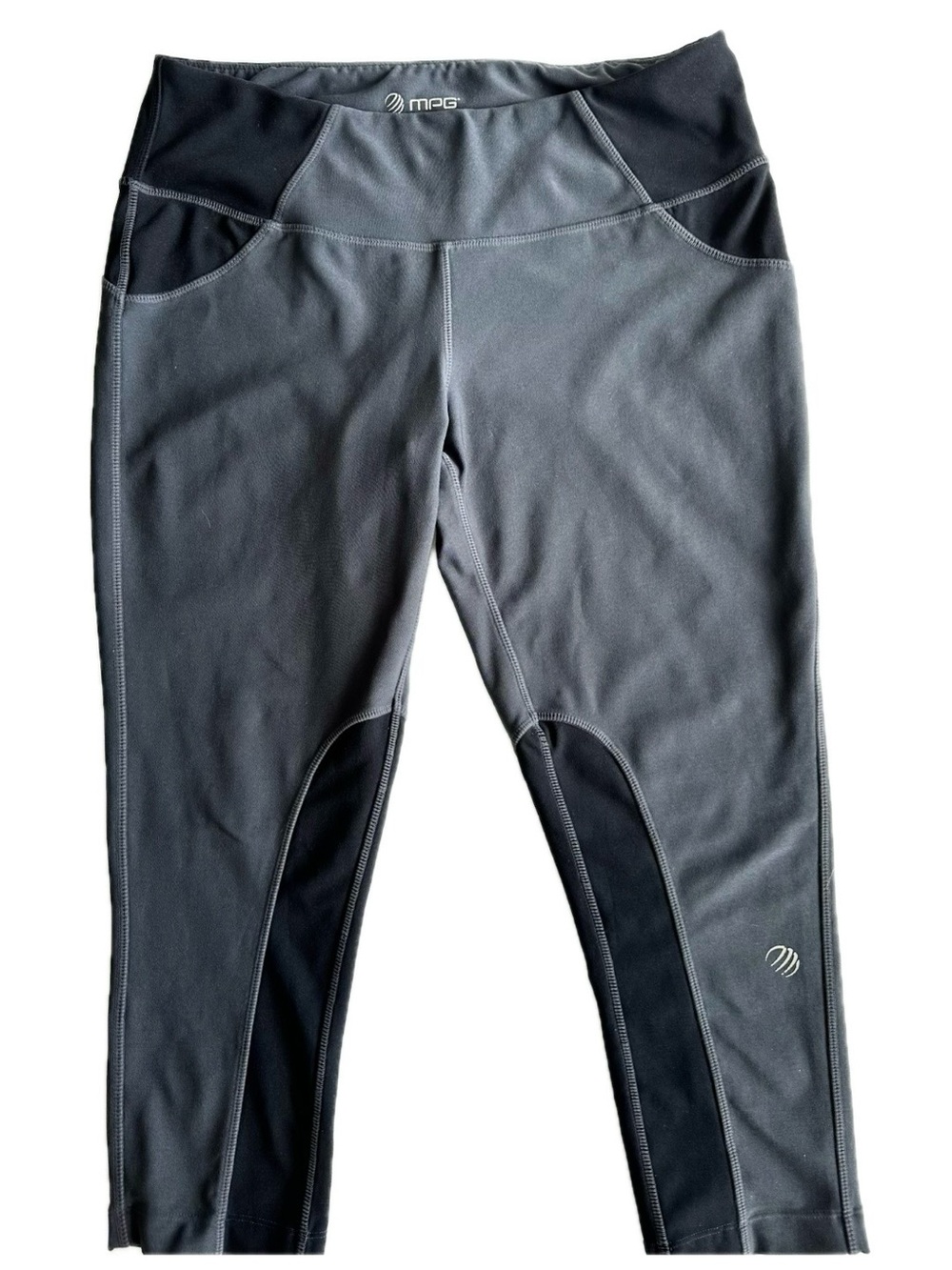 MPG Charcoal Gray and Black Performance Leggings
